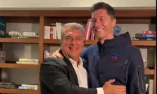 Thumbnail for article: Daar zijn de beelden: Dolblije Lewandowski poseert met Laporta