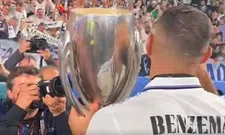 Thumbnail for article: Daar is 'ie dan: Benzema toont Super Cup aan meegereisde supporters