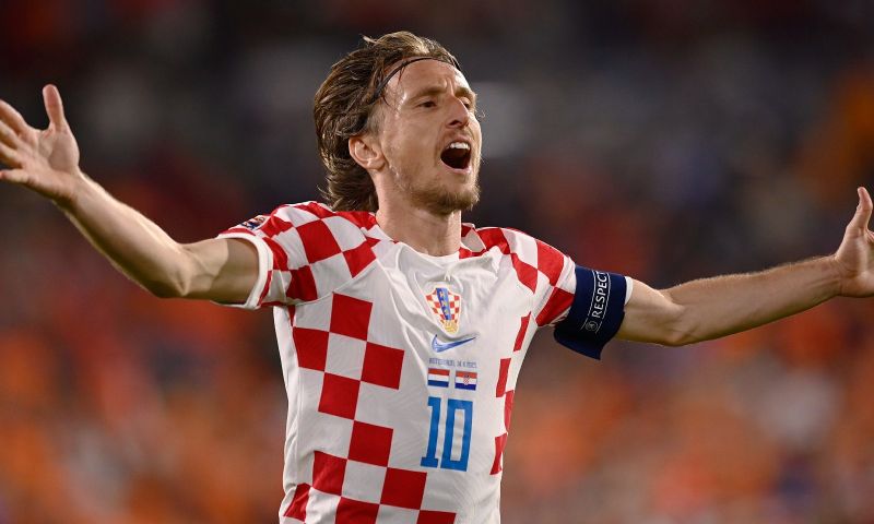 Luka Modric won met Kroatië van Nederland in de Nations League Final Four